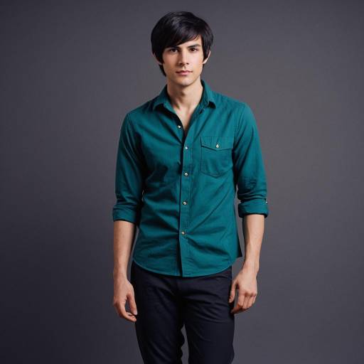 Young Man in Casual Retro Outfit