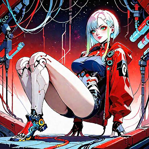 Futuristic Robot Girl in Cyberpunk World