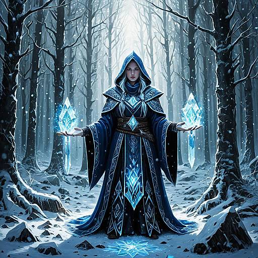 Ice Mage Performing Snowy Ritual
