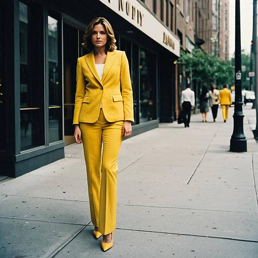 Woman in Yellow Pant Suit