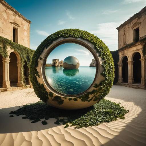 Surreal Ancient Ruins with Floating Stones Surreal Ancient Ruins with Floating Stones