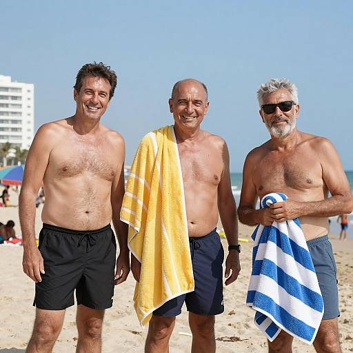 Three Friends Enjoying a Beach Day