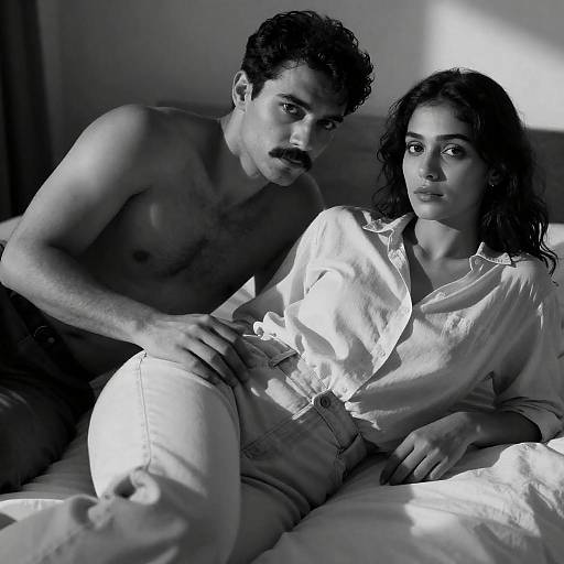 Intimate Black-and-White Couples Portrait