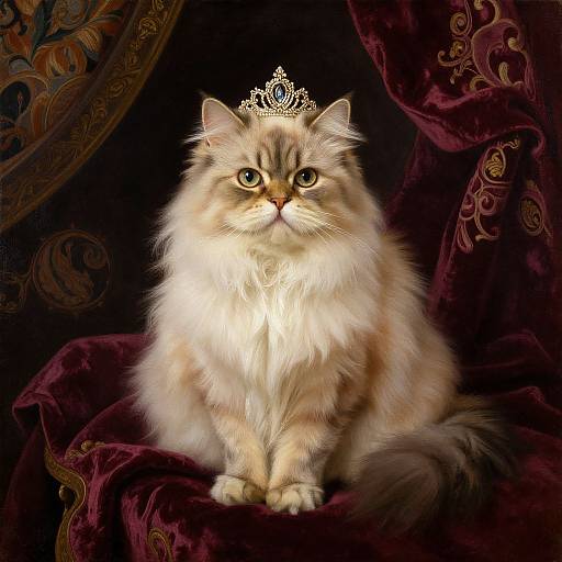 Regal Persian Cat Portrait