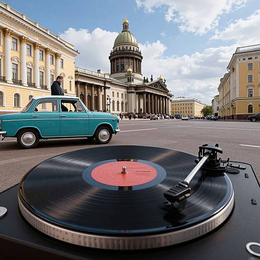 Vinyl Record Player View in Saint Petersburg