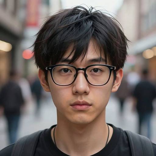 Hyperrealistic Anime Portrait with Glasses