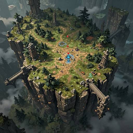 DND Cliff Map with Ancient Bridges