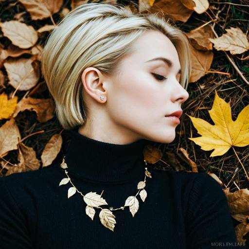 Blonde Woman in Autumn Leaves