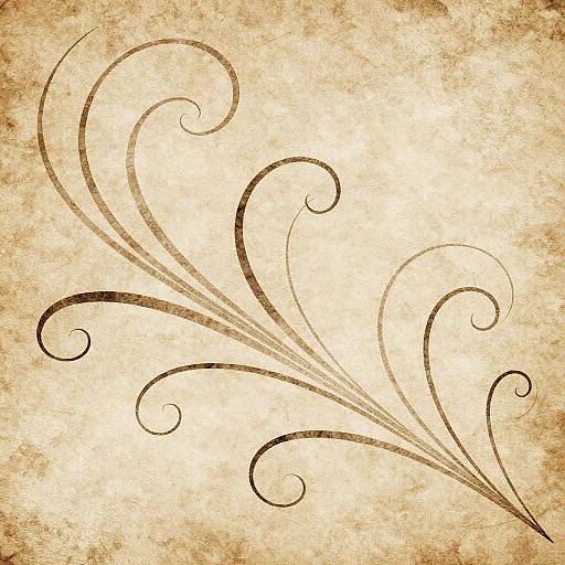 Elegant Calligraphic Lines on Parchment