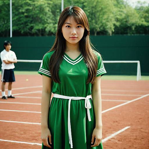 Stylish Green Sports Day Outfit Portrait