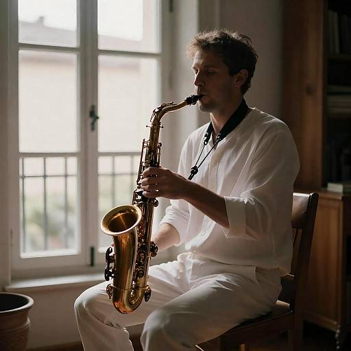 Saxophone Serenade by the Window