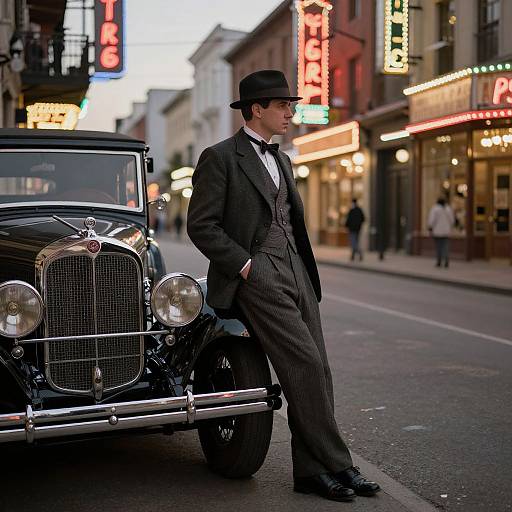 1920s Businessman by Classic Car