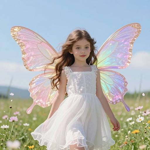 Dreamy Butterfly Fairy in Meadow