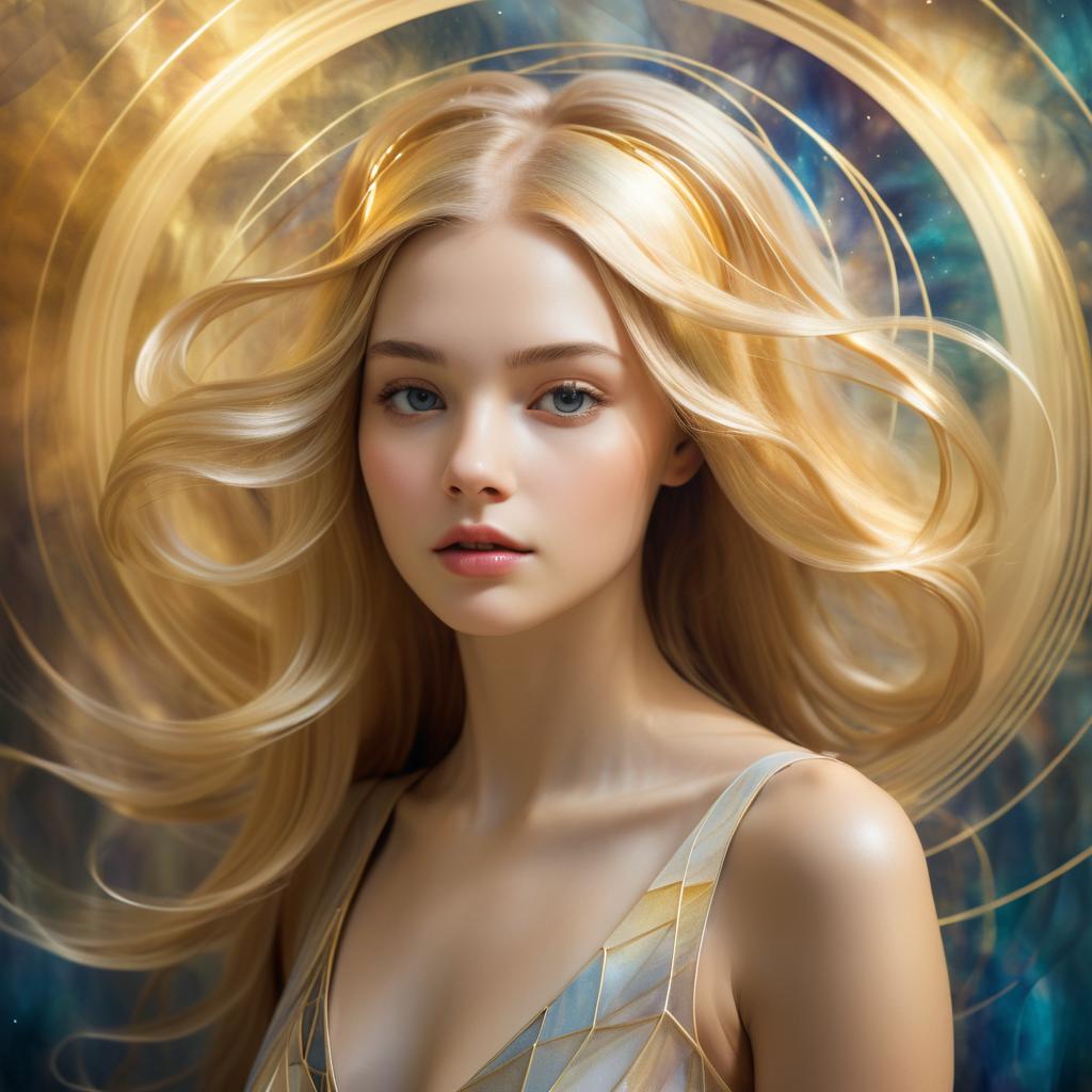 Ethereal Young Woman in Surreal Fantasy