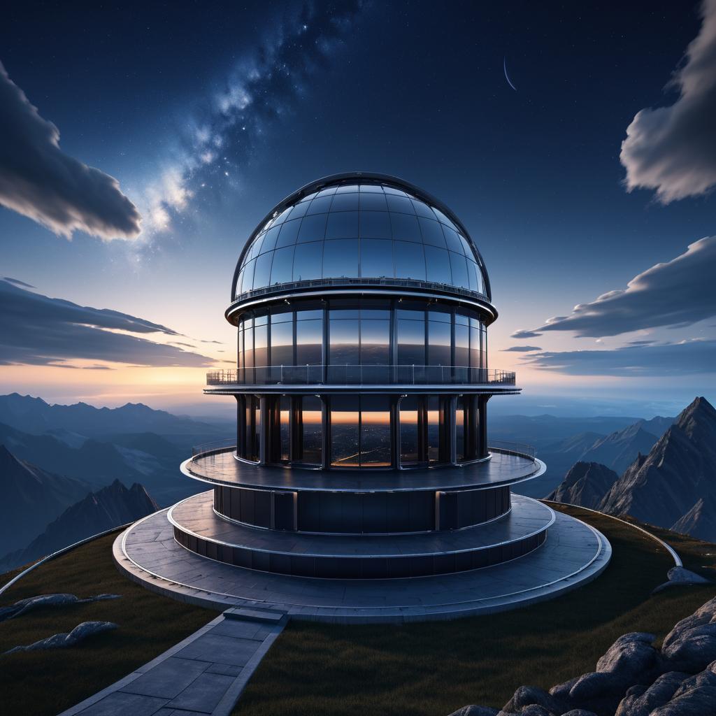 Hyperrealistic Celestial Observatory at Dusk