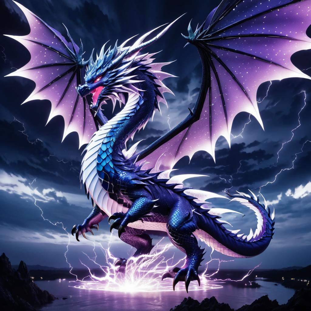 Majestic Dragon in Stormy Dawn Anime