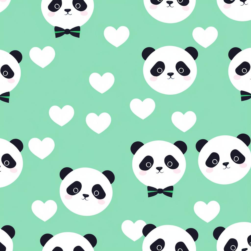 Adorable Panda Pattern with Bowtie