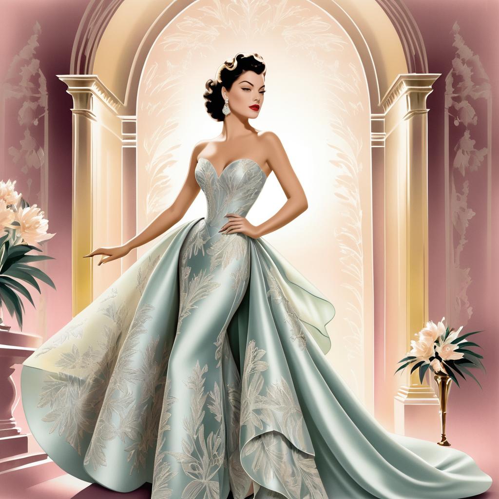 Vintage Elegance: Ava Gardner Illustrated