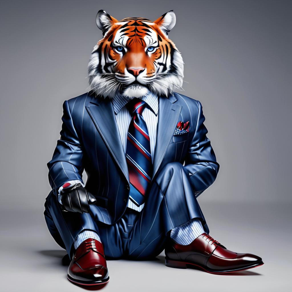 Stylish Tiger in a Tailored Suit