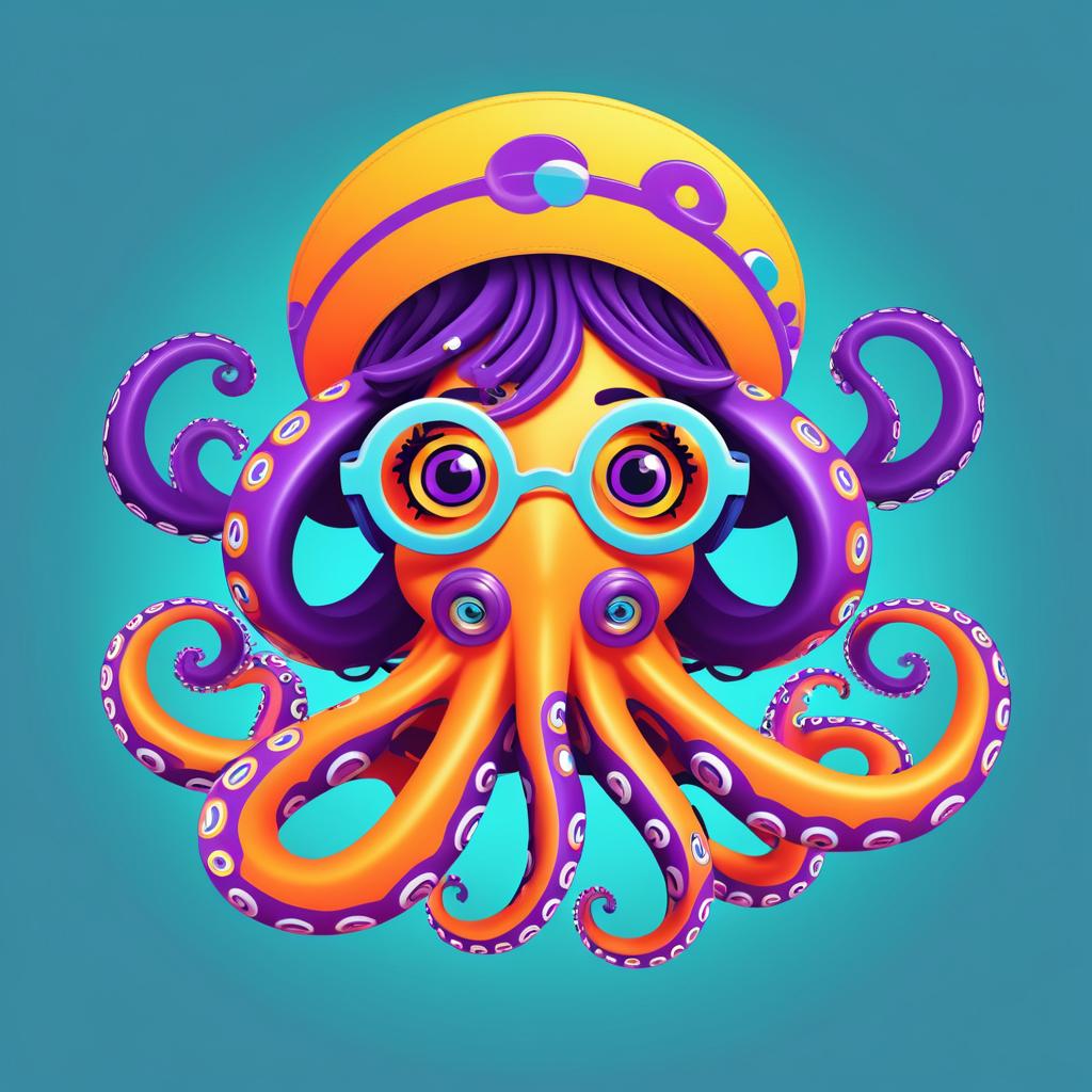 Quirky Hip-Hop Octopus Character Design