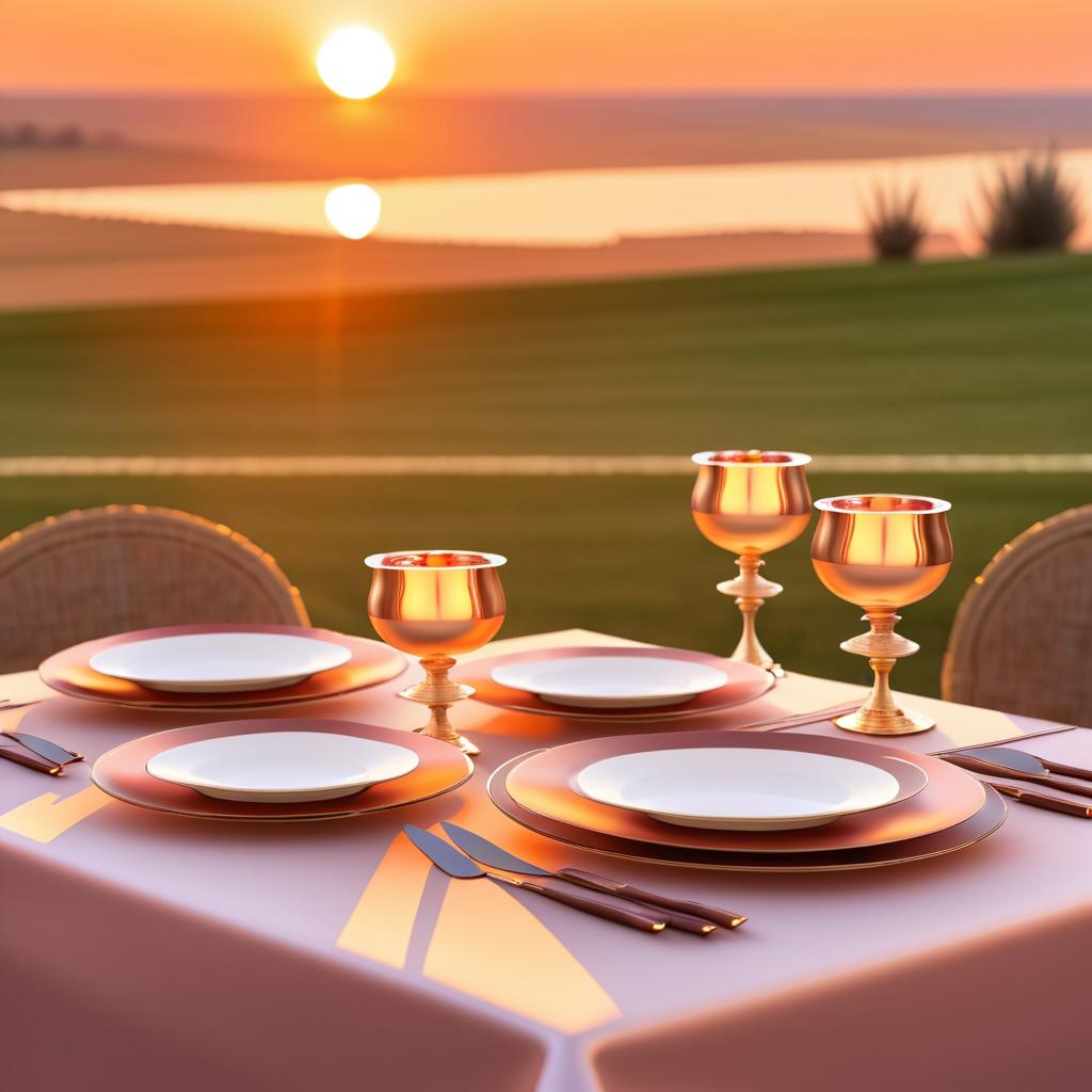 Elegant Dining Setup at Sunset