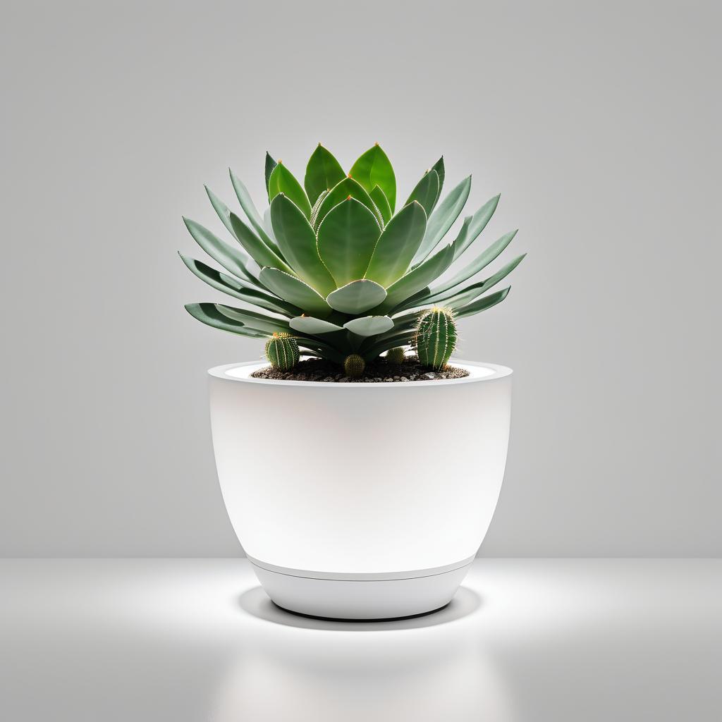 Cactus in Modern Transparent Pot Design