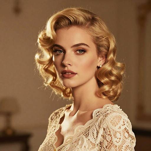 Elegant Blonde Vintage Fashion Portrait