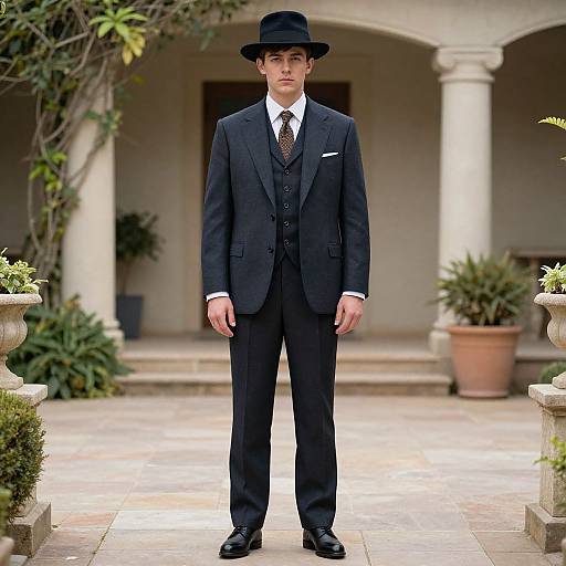 Man in Gatsby-style Suit and Hat