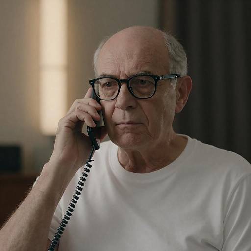 Older Man with Corded Phone Portrait