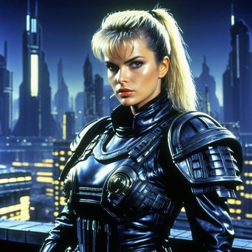 Fierce Female Bounty Hunter in Sci-Fi Armor