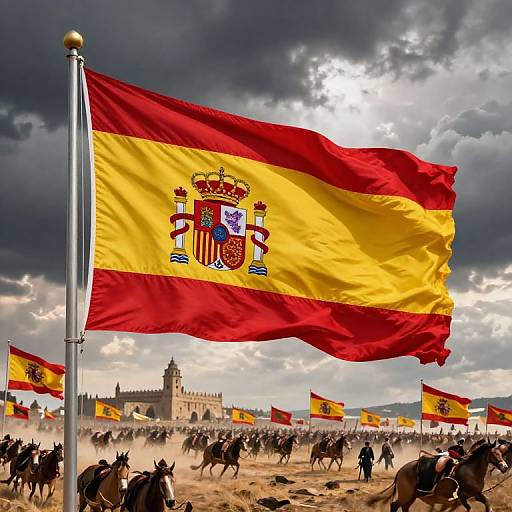 Spain Flag 2023 on Historic Battlefield