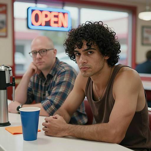 Diner Scene with Intense Characters