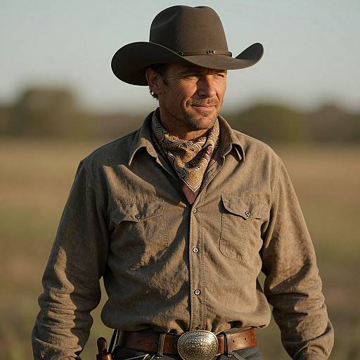 Charismatic Cowboy in Golden Hour