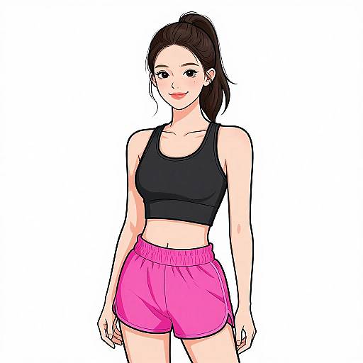 Smiling Woman in Neon Athletic Wear