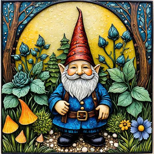 Whimsical Garden Gnome in Abstract Colors Whimsical Garden Gnome in Abstract Colors