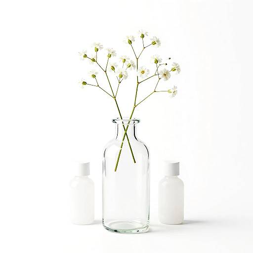 Minimalist Glass Bottle with Baby's Breath