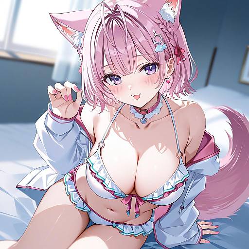 Illustration of Hakui koyori (summer), hololive in the style of Cierra (ra-bit)