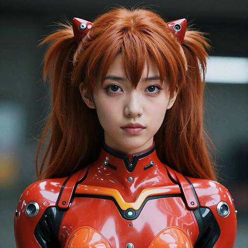 Futuristic Portrait of Asuka in Latex