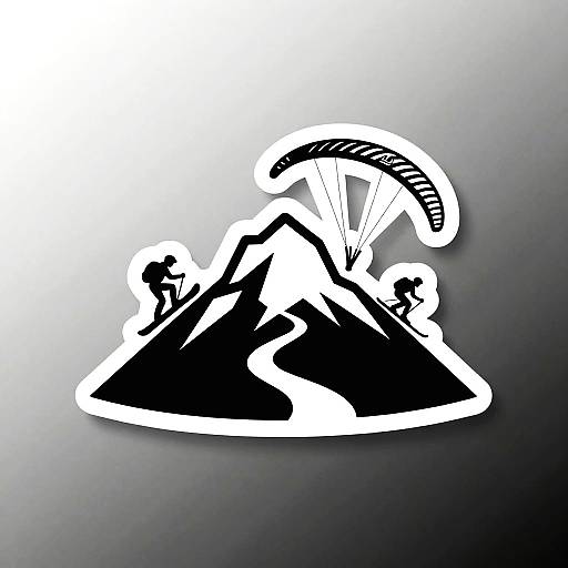Black and White Mountain Adventure Logo