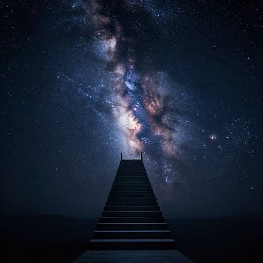 Surreal Staircase to Starry Cosmos