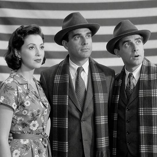 Elegant Trio in Black and White Photo