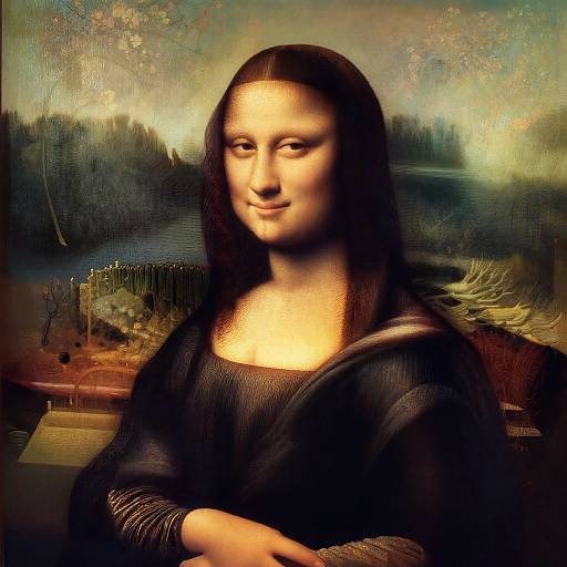 Asian Mona Lisa with Cherry Blossoms