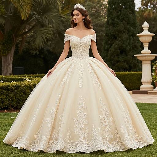 Off Shoulder Lace Quinceañera Dress