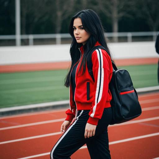 Realistic Trainer Red in Blurry Track Suit