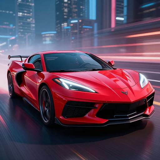 Sleek Red Corvette Futuristic PFP