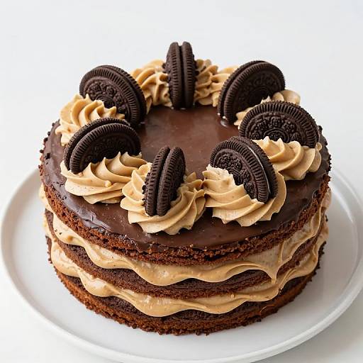 Layered Chocolate Cake with Peanut Butter Frosting