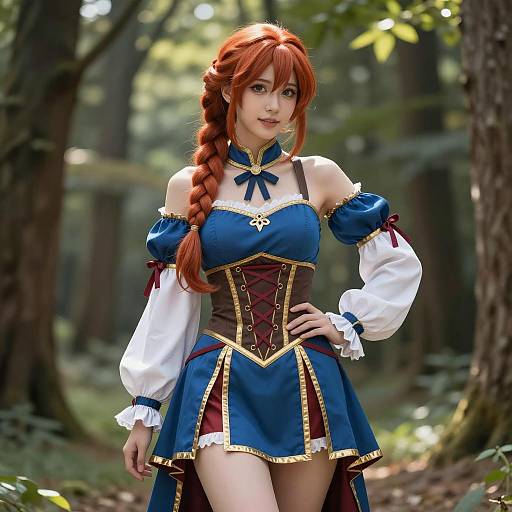 Medieval Fantasy Woman Cosplay in Forest
