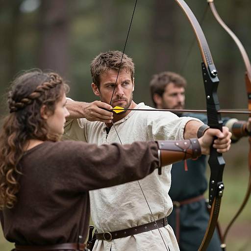 Medieval Archery Action Scene Photograph