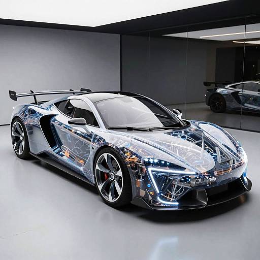 Futuristic Transparent Sports Car Showcase