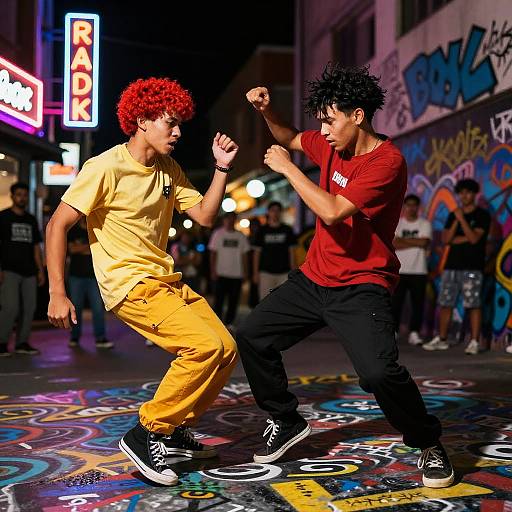 Urban Dance Battle in Neon Glow
